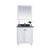 LAVIVA Odyssey 313613-30W-BW 30" Single Bathroom Vanity in White with Black Wood Marble, White Rectangle Sink, Front View