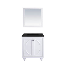 Load image into Gallery viewer, LAVIVA Odyssey 313613-30W-MB 30&quot; Single Bathroom Vanity in White with Matte Black VIVA Stone Surface, Integrated Sink, Front View