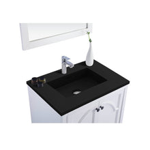 Load image into Gallery viewer, LAVIVA Odyssey 313613-30W-MB 30&quot; Single Bathroom Vanity in White with Matte Black VIVA Stone Surface, Integrated Sink, Countertop Closeup