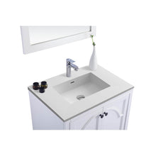 Load image into Gallery viewer, LAVIVA Odyssey 313613-30W-MW 30&quot; Single Bathroom Vanity in White with Matte White VIVA Stone Surface, Integrated Sink, Countertop Closeup