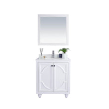Load image into Gallery viewer, LAVIVA Odyssey 313613-30W-PW 30&quot; Single Bathroom Vanity in White with Pure White Phoenix Stone, White Oval Sink, Front View