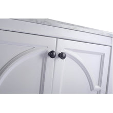 Load image into Gallery viewer, LAVIVA Odyssey 313613-30W-PW 30&quot; Single Bathroom Vanity in White with Pure White Phoenix Stone, White Oval Sink, Knobs Closeup