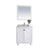 LAVIVA Odyssey 313613-30W-WC 30" Single Bathroom Vanity in White with White Carrara Marble, White Rectangle Sink, Front View