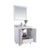LAVIVA Odyssey 313613-30W-WC 30" Single Bathroom Vanity in White with White Carrara Marble, White Rectangle Sink, Open Doors and Drawer