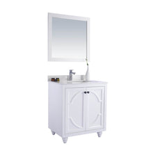 Load image into Gallery viewer, LAVIVA Odyssey 313613-30W-WQ 30&quot; Single Bathroom Vanity in White with White Quartz, White Rectangle Sink, Angled View
