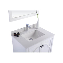 Load image into Gallery viewer, LAVIVA Odyssey 313613-30W-WQ 30&quot; Single Bathroom Vanity in White with White Quartz, White Rectangle Sink, Countertop Closeup