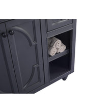 Load image into Gallery viewer, LAVIVA Odyssey 313613-36G-MB 36&quot; Single Bathroom Vanity in Maple Grey with Matte Black VIVA Stone Surface, Integrated Sink, Shelving Closeup