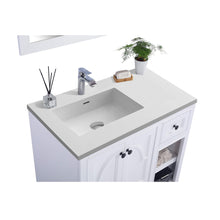 Load image into Gallery viewer, LAVIVA Odyssey 313613-36W-MB 36&quot; Single Bathroom Vanity in White with Matte Black VIVA Stone Surface, Integrated Sink, Countertop Closeup