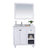 LAVIVA Odyssey 313613-36W-WC 36" Single Bathroom Vanity in White with White Carrara Marble, White Rectangle Sink, Front View