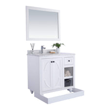 Load image into Gallery viewer, LAVIVA Odyssey 313613-36W-WC 36&quot; Single Bathroom Vanity in White with White Carrara Marble, White Rectangle Sink, Toe Kick
