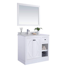 Load image into Gallery viewer, LAVIVA Odyssey 313613-36W-WC 36&quot; Single Bathroom Vanity in White with White Carrara Marble, White Rectangle Sink, Toe Kick Assembled