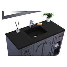 Load image into Gallery viewer, LAVIVA Odyssey 313613-48G-MB 48&quot; Single Bathroom Vanity in Maple Grey with Matte Black VIVA Stone Surface, Integrated Sink, Countertop Closeup