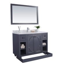 Load image into Gallery viewer, LAVIVA Odyssey 313613-48G-WC 48&quot; Single Bathroom Vanity in Maple Grey with White Carrara Marble, White Rectangle Sink, Toe Kick