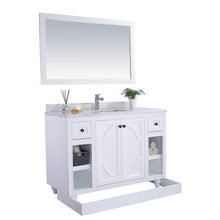 Load image into Gallery viewer, LAVIVA Odyssey 313613-48W-WC 48&quot; Single Bathroom Vanity in White with White Carrara Marble, White Rectangle Sink, Toe Kick