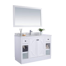 Load image into Gallery viewer, LAVIVA Odyssey 313613-48W-WC 48&quot; Single Bathroom Vanity in White with White Carrara Marble, White Rectangle Sink, Toe Kick Assembled