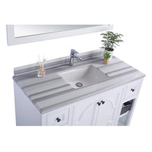 Load image into Gallery viewer, LAVIVA Odyssey 313613-48W-WS 48&quot; Single Bathroom Vanity in White with White Stripes Marble, White Rectangle Sink, Countertop Closeup