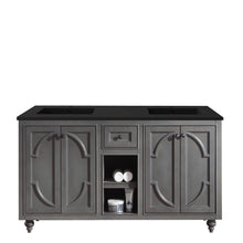 Load image into Gallery viewer, LAVIVA Odyssey 313613-60G-MB 60&quot; Double Bathroom Vanity in Maple Grey with Matte Black VIVA Stone Surface, Integrated Sink, Front View