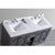 LAVIVA Odyssey 313613-60G-WC 60" Double Bathroom Vanity in Maple Grey with White Carrara Marble, White Rectangle Sinks, Countertop Closeup View 2