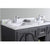 LAVIVA Odyssey 313613-60G-WC 60" Double Bathroom Vanity in Maple Grey with White Carrara Marble, White Rectangle Sinks, Countertop Closeup