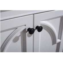 Load image into Gallery viewer, LAVIVA Odyssey 313613-60W-BW 60&quot; Double Bathroom Vanity in White with Black Wood Marble, White Rectangle Sinks, Knobs Closeup