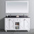 LAVIVA Odyssey 313613-60W-BW 60" Double Bathroom Vanity in White with Black Wood Marble, White Rectangle Sinks, Front View