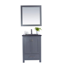 Load image into Gallery viewer, LAVIVA Wilson 313ANG-24G-BW 24&quot; Single Bathroom Vanity in Grey with Black Wood Marble, White Rectangle Sink, Front View