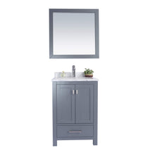 Load image into Gallery viewer, LAVIVA Wilson 313ANG-24G-WC 24&quot; Single Bathroom Vanity in Grey with White Carrara Marble, White Rectangle Sink, Front View