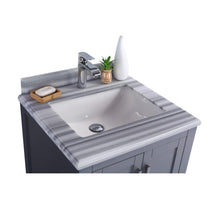 Load image into Gallery viewer, LAVIVA Wilson 313ANG-24G-WS 24&quot; Single Bathroom Vanity in Grey with White Stripes Marble, White Rectangle Sink, Countertop Closeup