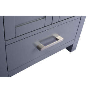 LAVIVA Wilson 313ANG-24G-WS 24" Single Bathroom Vanity in Grey with White Stripes Marble, White Rectangle Sink, Drawer Handle Closeup