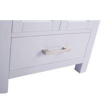 Load image into Gallery viewer, LAVIVA Wilson 313ANG-24W-BW 24&quot; Single Bathroom Vanity in White with Black Wood Marble, White Rectangle Sink, Drawer Handle Closeup