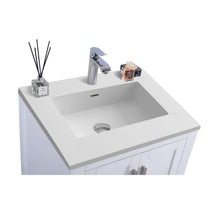 Load image into Gallery viewer, LAVIVA Wilson 313ANG-24W-MW 24&quot; Single Bathroom Vanity in White with Matte White VIVA Stone Surface, Integrated Sink, Countertop Closeup