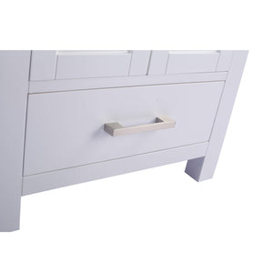 LAVIVA Wilson 313ANG-24W-MW 24" Single Bathroom Vanity in White with Matte White VIVA Stone Surface, Integrated Sink, Drawer Handle Closeup