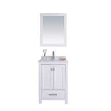Load image into Gallery viewer, LAVIVA Wilson 313ANG-24W-WC 24&quot; Single Bathroom Vanity in White with White Carrara Marble, White Rectangle Sink, Front View