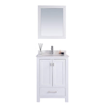 Load image into Gallery viewer, LAVIVA Wilson 313ANG-24W-WQ 24&quot; Single Bathroom Vanity in White with White Quartz, White Rectangle Sink, Front View