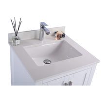 Load image into Gallery viewer, LAVIVA Wilson 313ANG-24W-WQ 24&quot; Single Bathroom Vanity in White with White Quartz, White Rectangle Sink, Countertop Closeup