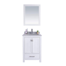 Load image into Gallery viewer, LAVIVA Wilson 313ANG-24W-WS 24&quot; Single Bathroom Vanity in White with White Stripes Marble, White Rectangle Sink, Front View