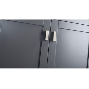 LAVIVA Wilson 313ANG-30G-BW 30" Single Bathroom Vanity in Grey with Black Wood Marble, White Rectangle Sink, Doors Handles Closeup