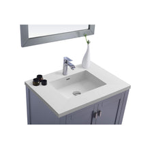 Load image into Gallery viewer, LAVIVA Wilson 313ANG-30G-MW 30&quot; Single Bathroom Vanity in Grey with Matte White VIVA Stone Surface, Integrated Sink, Countertop Closeup