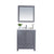 LAVIVA Wilson 313ANG-30G-PW 30" Single Bathroom Vanity in Grey with Pure White Phoenix Stone, White Oval Sink, Front View