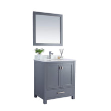 Load image into Gallery viewer, LAVIVA Wilson 313ANG-30G-PW 30&quot; Single Bathroom Vanity in Grey with Pure White Phoenix Stone, White Oval Sink, Angled View