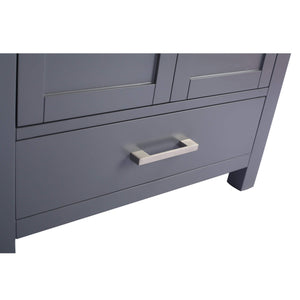 LAVIVA Wilson 313ANG-30G-PW 30" Single Bathroom Vanity in Grey with Pure White Phoenix Stone, White Oval Sink, Drawer Handle Closeup