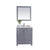 LAVIVA Wilson 313ANG-30G-WC 30" Single Bathroom Vanity in Grey with White Carrara Marble, White Rectangle Sink, Front View