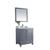 LAVIVA Wilson 313ANG-30G-WC 30" Single Bathroom Vanity in Grey with White Carrara Marble, White Rectangle Sink, Angled View