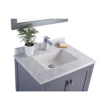 Load image into Gallery viewer, LAVIVA Wilson 313ANG-30G-WC 30&quot; Single Bathroom Vanity in Grey with White Carrara Marble, White Rectangle Sink, Countertop Closeup