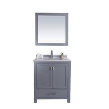 Load image into Gallery viewer, LAVIVA Wilson 313ANG-30G-WS 30&quot; Single Bathroom Vanity in Grey with White Stripes Marble, White Rectangle Sink, Front View
