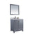 LAVIVA Wilson 313ANG-30G-WS 30" Single Bathroom Vanity in Grey with White Stripes Marble, White Rectangle Sink, Angled View