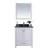 LAVIVA Wilson 313ANG-30W-MB 30" Single Bathroom Vanity in White with Matte Black VIVA Stone Surface, Integrated Sink, Front View