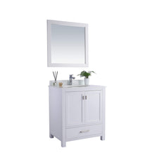 Load image into Gallery viewer, LAVIVA Wilson 313ANG-30W-PW 30&quot; Single Bathroom Vanity in White with Pure White Phoenix Stone, White Oval Sink, Angled View