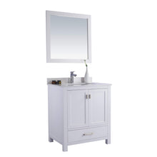 Load image into Gallery viewer, LAVIVA Wilson 313ANG-30W-WQ 30&quot; Single Bathroom Vanity in White with White Quartz, White Rectangle Sink, Angled View