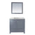 LAVIVA Wilson 313ANG-36G-MW 36" Single Bathroom Vanity in Grey with Matte White VIVA Stone Surface, Integrated Sink, Front View